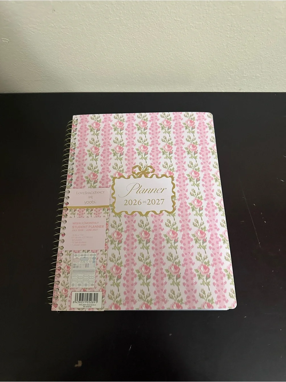 LoveShackFancy x Target Yoobi Student Planner 2026-2027 in Strawberry Macaroon